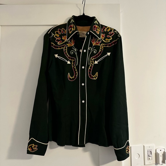 Vintage Tops - Vintage Chainstitch Western Shirt